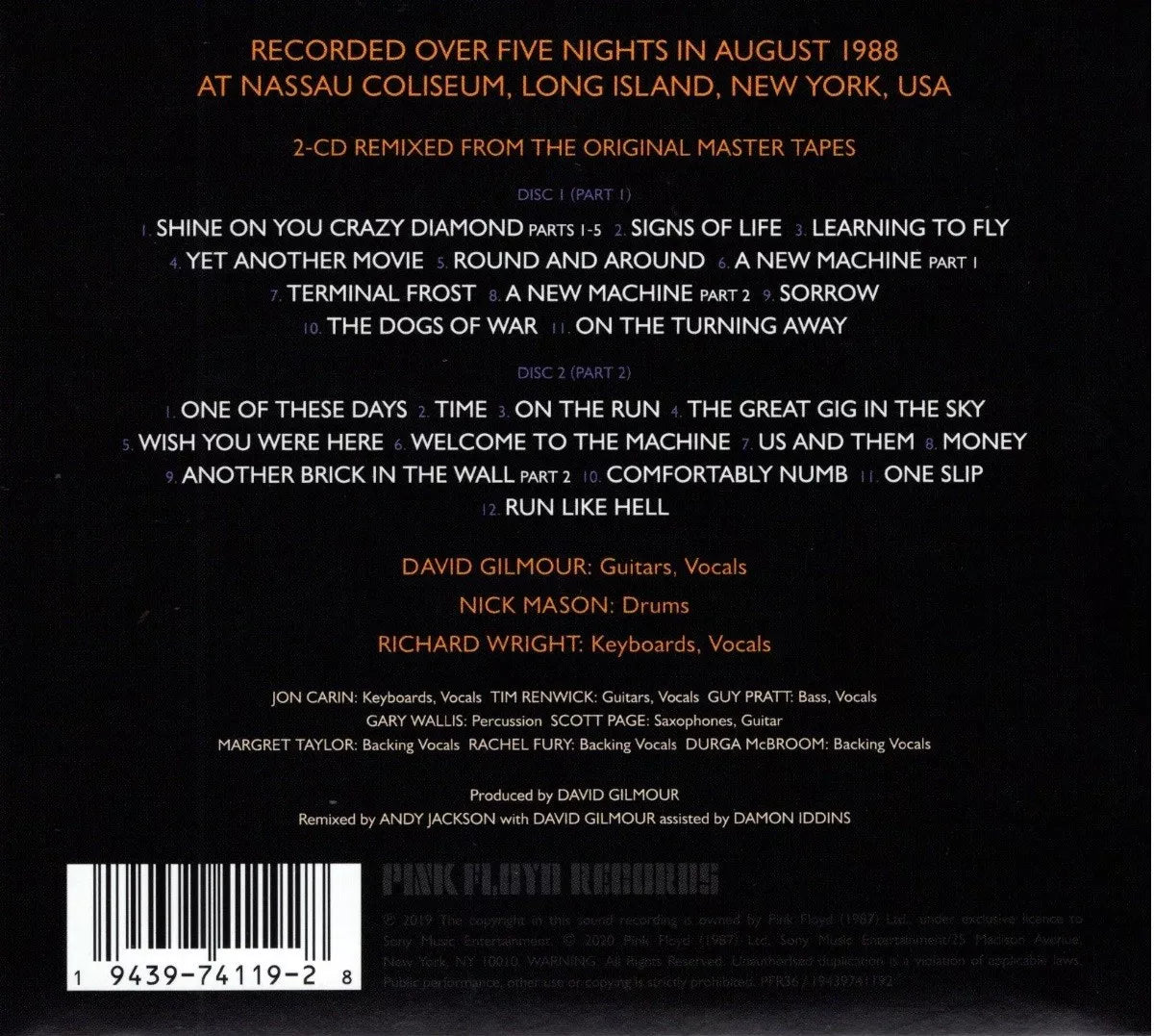 Pink Floyd - Delicate Sound Of Thunder- 2 Discos Cd´s