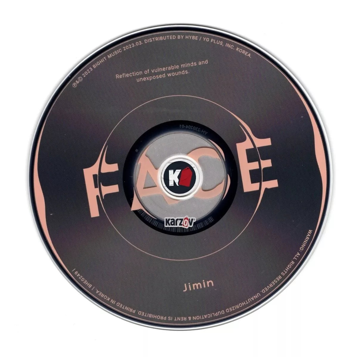 Jimin Bts Face Komca Album Disco Cd / Version Undefinable