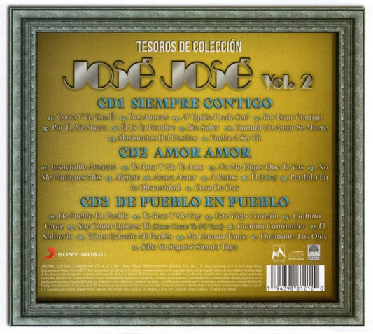 Jose Jose Tesoros De Coleccion Vol 2 Dos Boxset 3 Discos Cd
