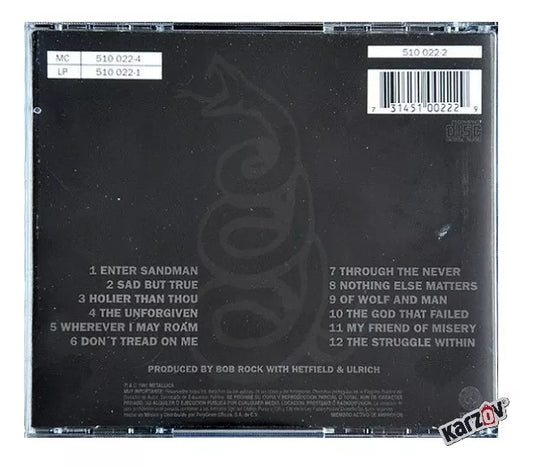 Metallica Metallica Cd Con 12 Canciones