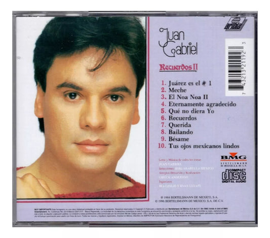 Juan Gabriel Recuerdos 2 Disco Cd
