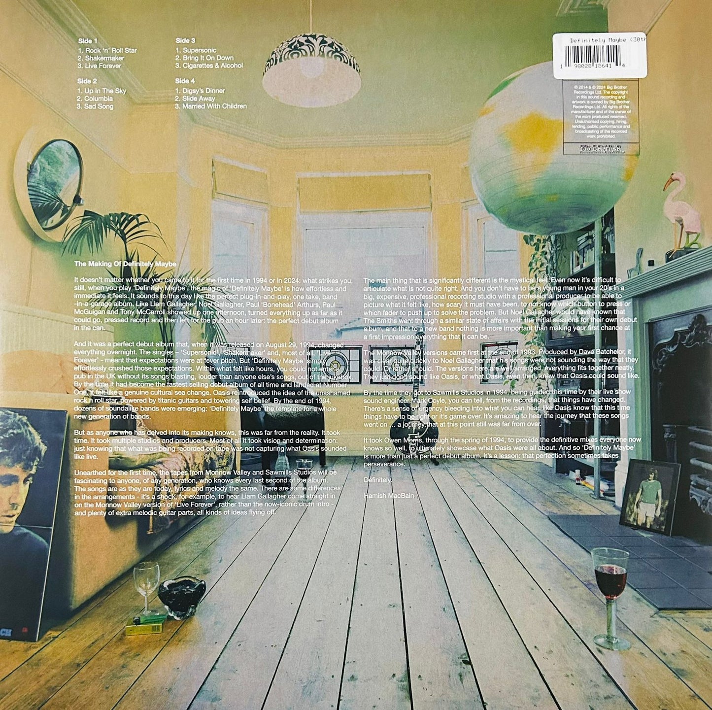 Oasis Definitely Maybe 30th Anniversary Rosa Pink 2 Lp Vinyl