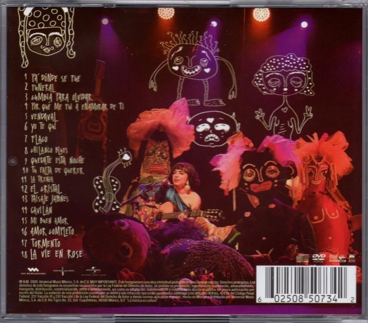 Mon Laferte Sola Con Mis Monstruos En Vivo 2 Discos Cd + Dvd