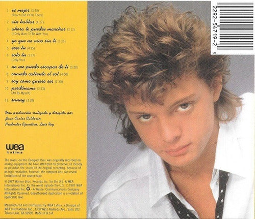 Luis Miguel Soy Como Quiero Ser Disco Cd