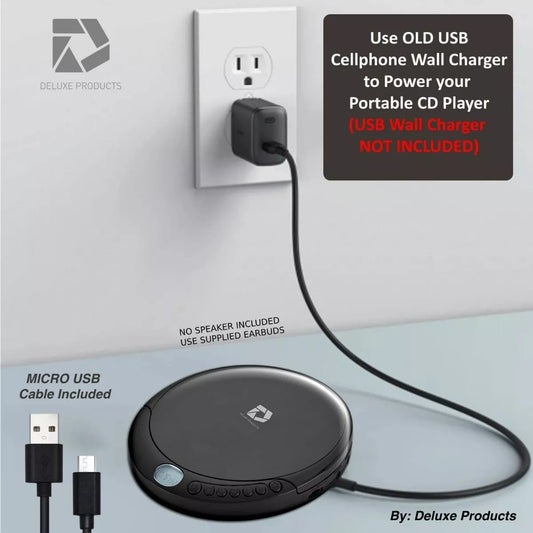 Discman Player Deluxe Products Mp3 Auxiliar Portatil Cd