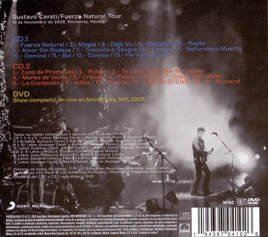 Gustavo Cerati - Fuerza Natural Tour 2009 2 Discos Cd + Dvd