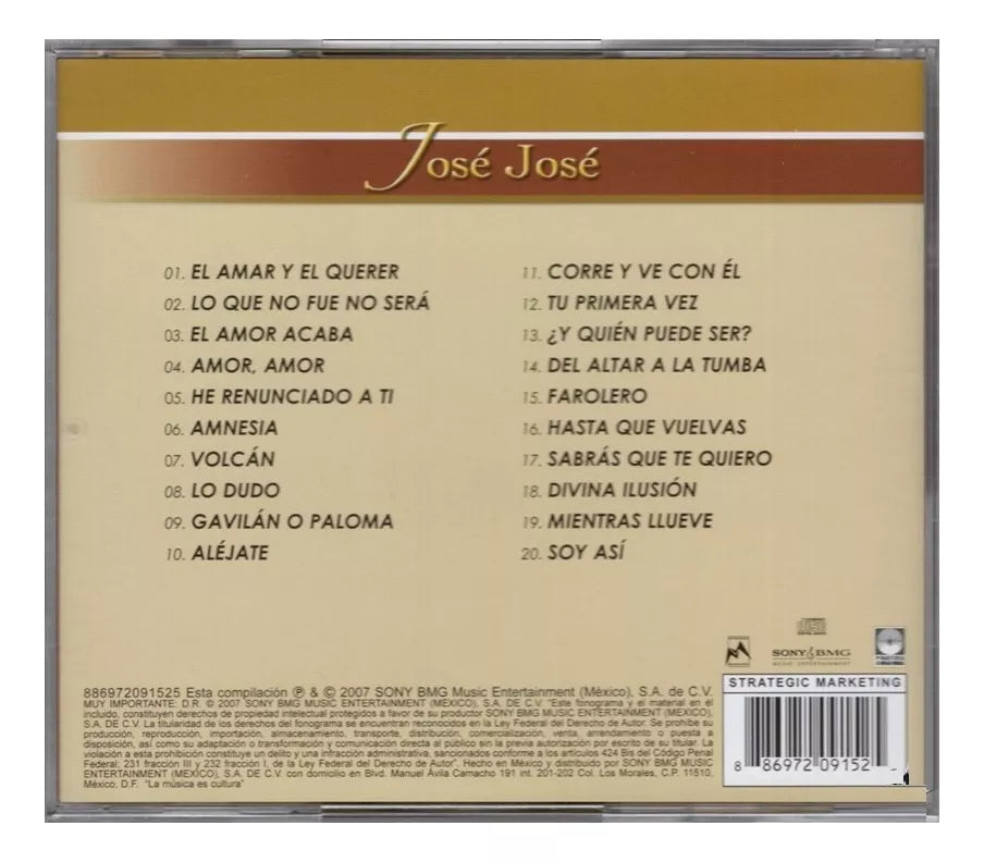 Jose Jose - Brillantes - Disco Cd
