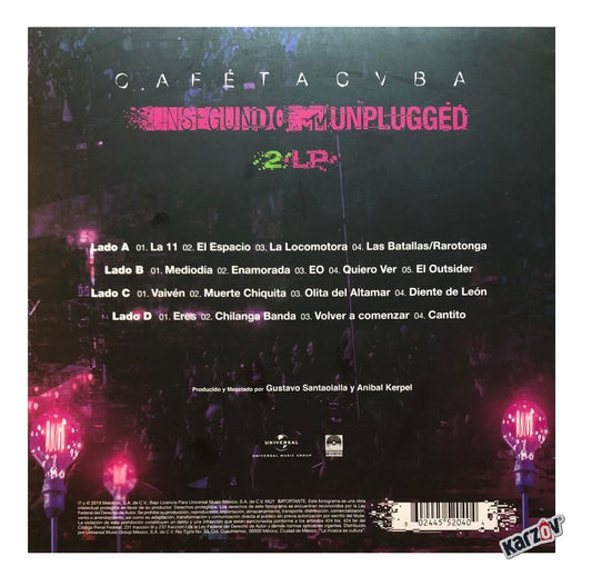 Cafe Tacuba Un Segundo Mtv Unplugged Clear 2 Lp Vinyl