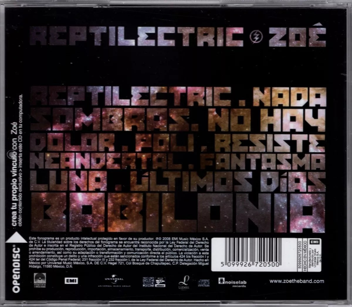 Zoe - Reptilectric - Disco Cd