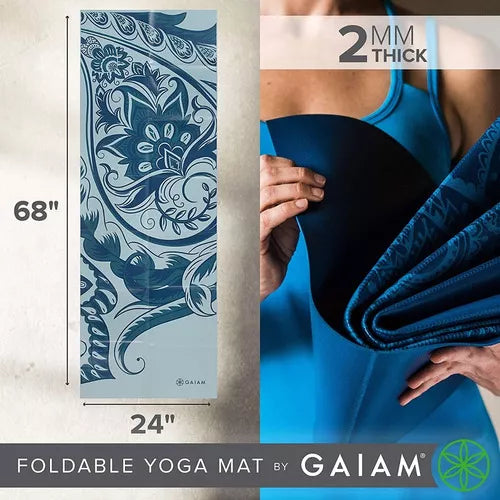 Tapete Para Yoga Plegable Azul 2 Mm Foldable Mat Gaiam Color Celeste