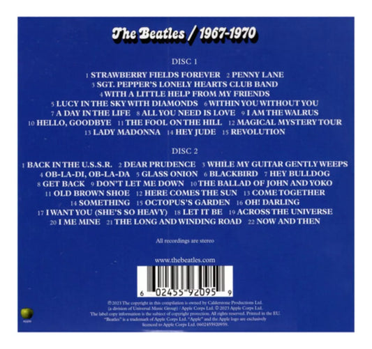 The Beatles 1967 - 1970 Blue Album 2023 Resmastered 2 Cd