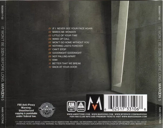 Maroon 5 - It Won't Be Soon Before Long - Disco Cd -