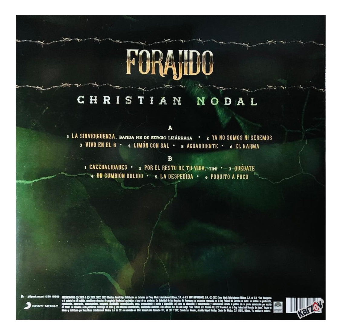 Christian Nodal Forajido Verde Green Lp Vinyl