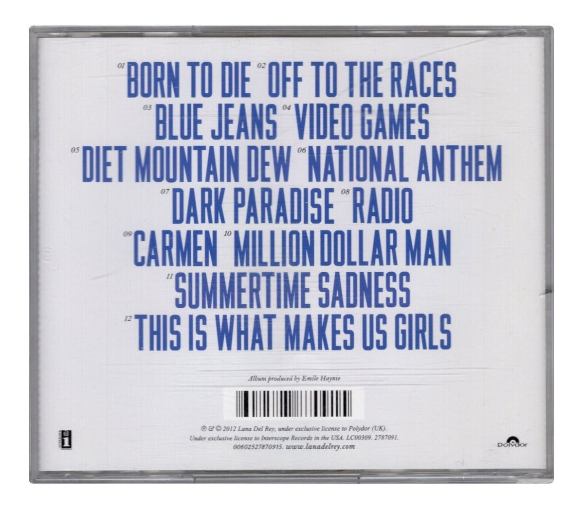 Lana Del Rey Born To Die Disco Cd