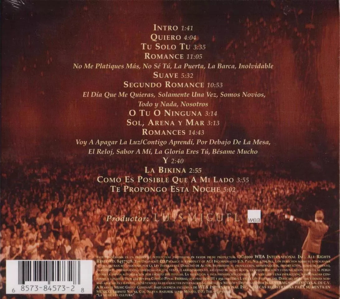 Luis Miguel Vivo Disco Cd