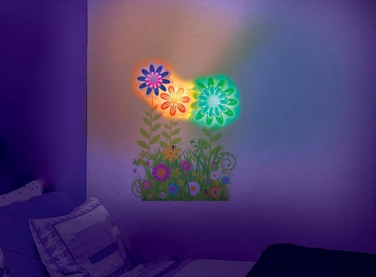 Flores De Jardin Lampara De Pared Led Con Sticker Jardin
