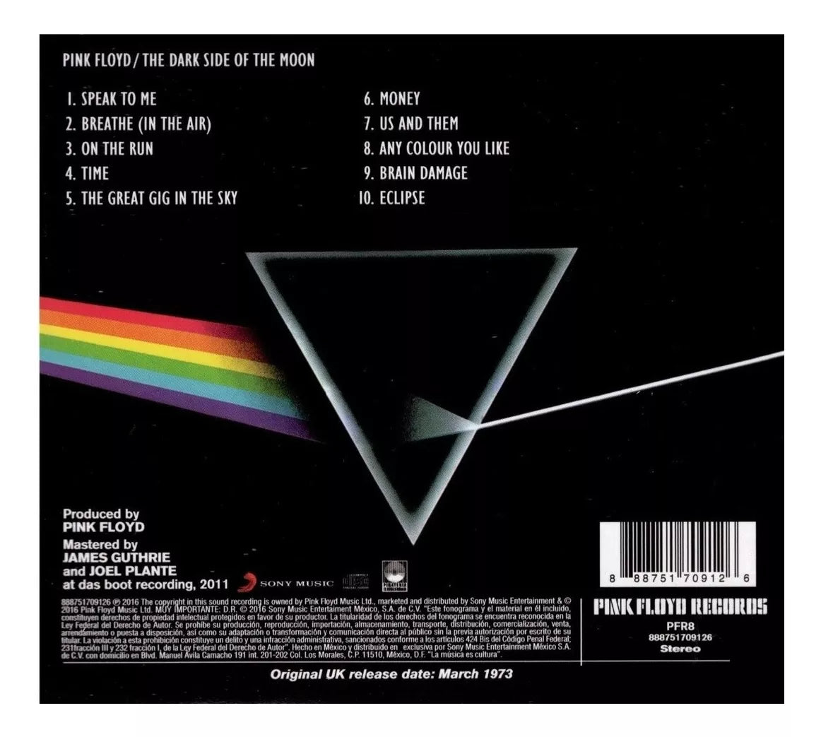 The Dark Side Of The Moon - Pink Floyd - Disco Cd -