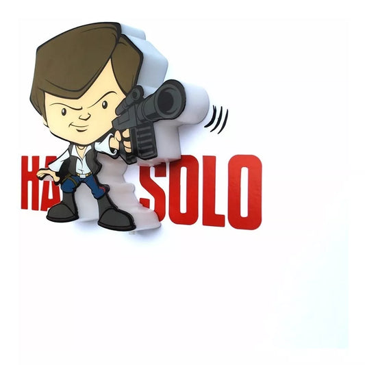 Han Solo Mini Lampara De Pared 3d Led Star Wars