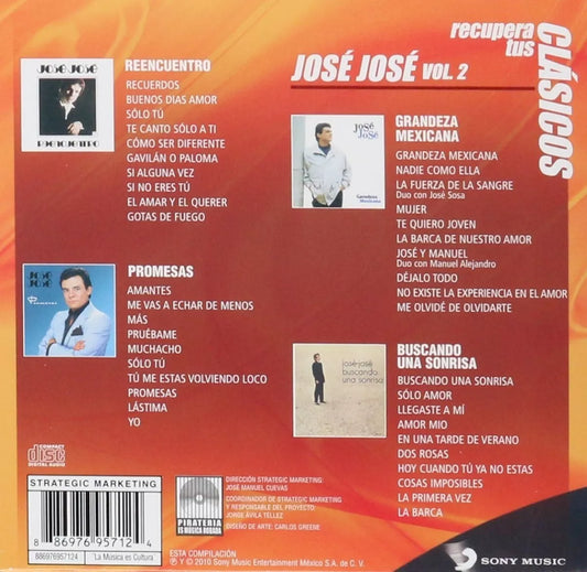 Jose Jose - Recupera Tus Clasicos Volumen 2 - 4 Discos Cd