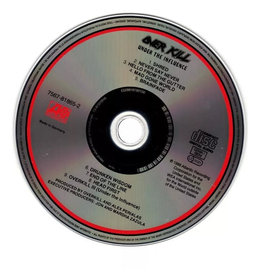 Overkill Under The Influence Disco Cd
