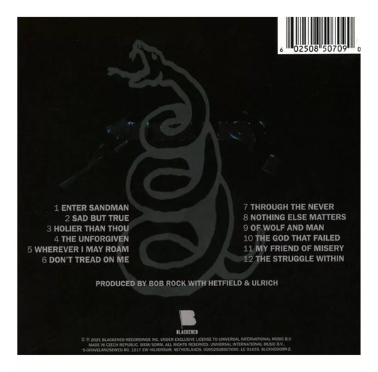 Metallica The Black Album Remastered Disco Cd