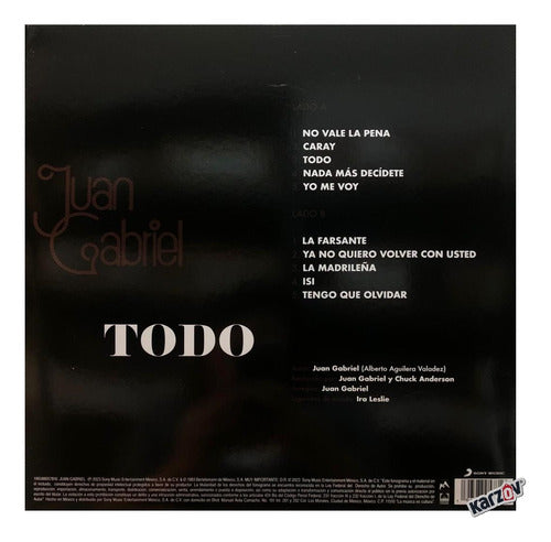 Juan Gabriel Todo Lp Vinyl