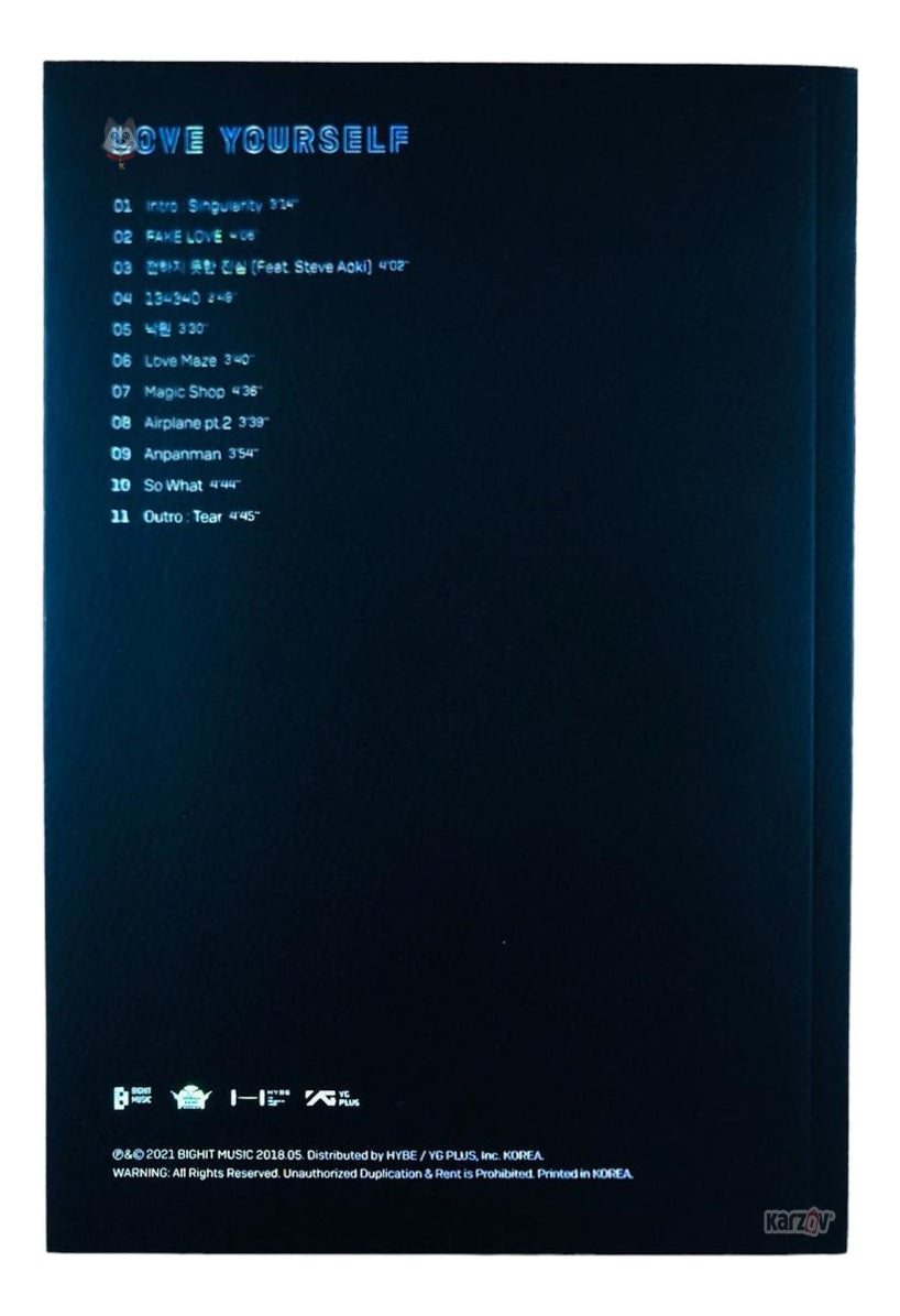 Bts Love Yourself Tear K-pop Komca Album Full Cd - Version Y