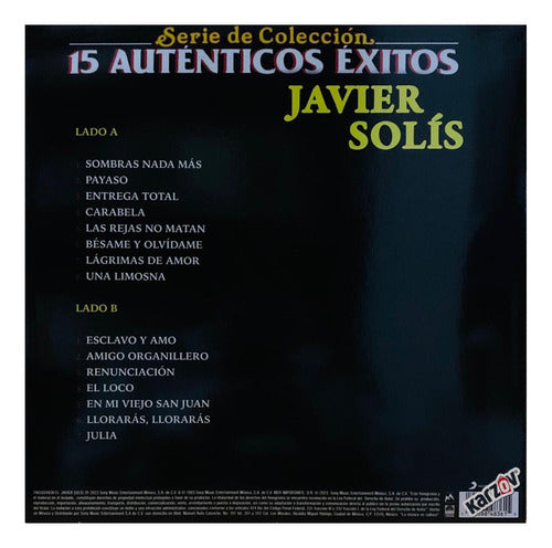Javier Solís - 15 Auténticos Éxitos - Gold/Dorado Lp Vinyl