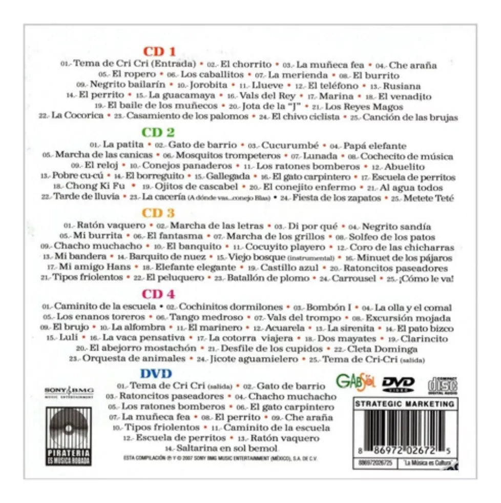 Cri - Cri 100 Años 100 Exitos Box 4 Discos Cd + Dvd