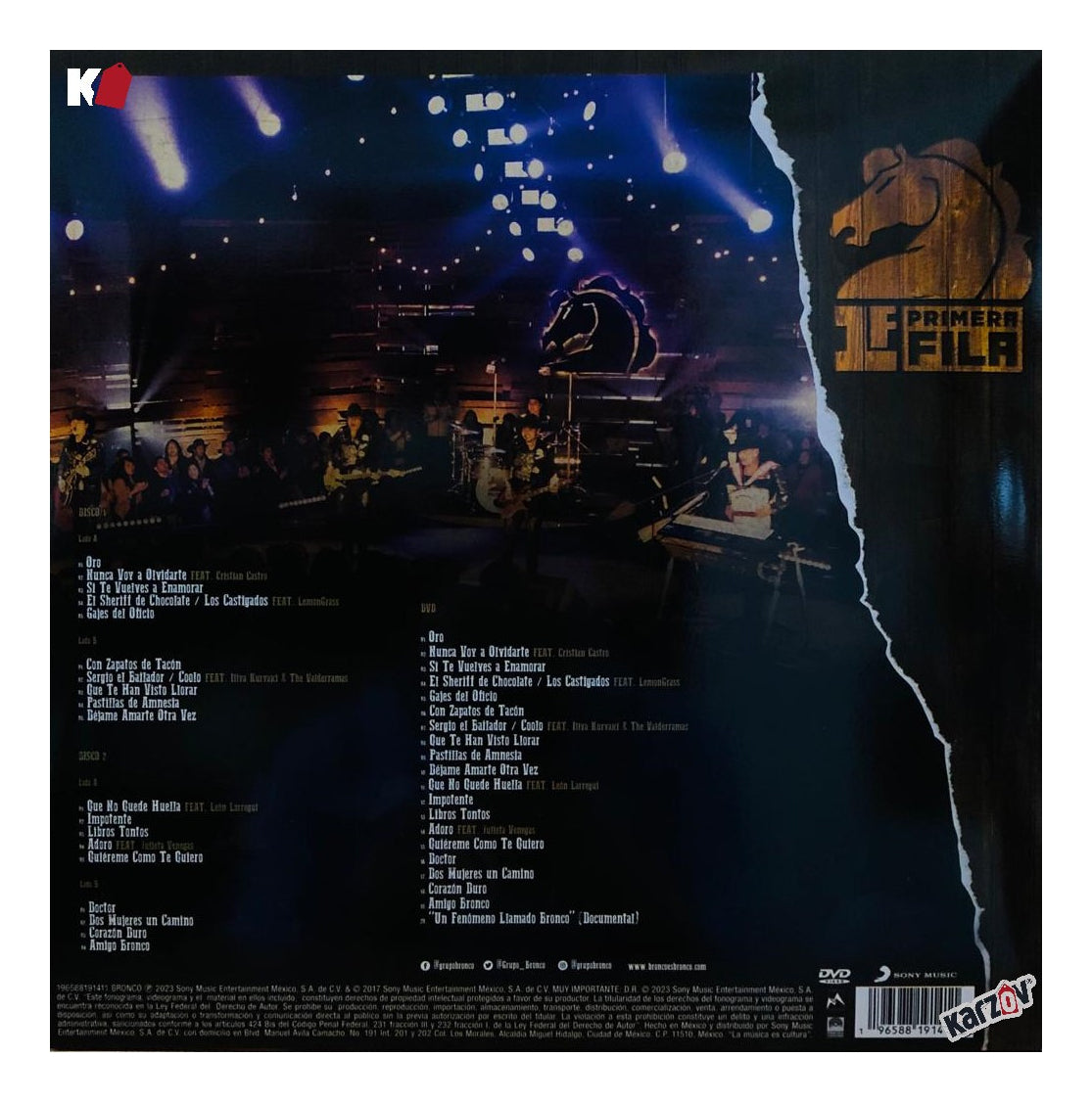 Bronco Primera Fila Dvd + 2 Lp Vinyl