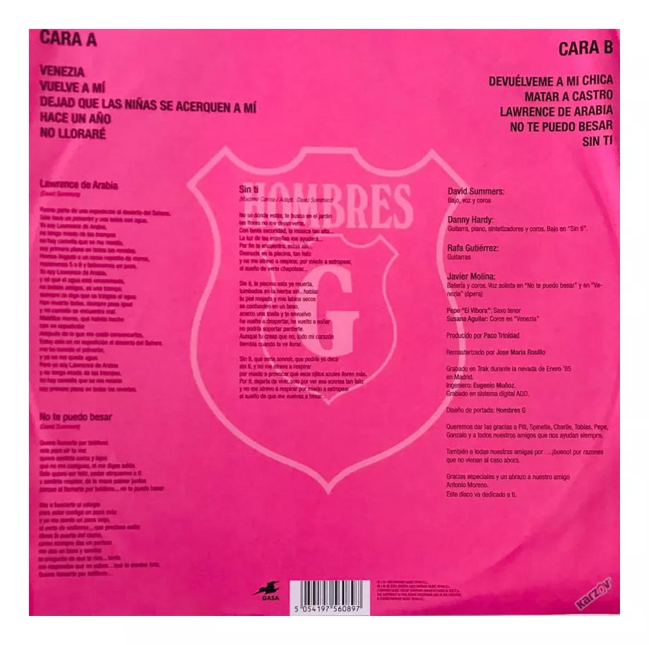Hombres G Homonimo Picture Lp Vinyl