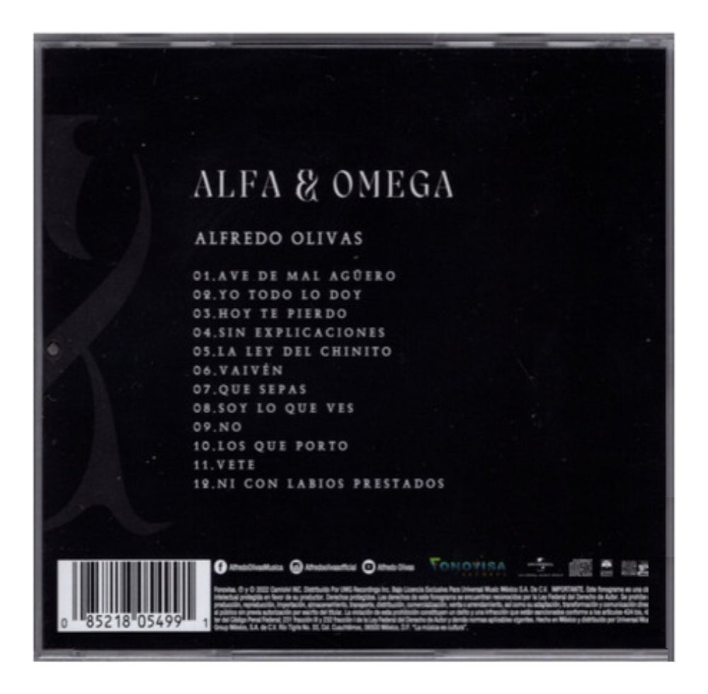 Alfredo Olivas Alfa Y Omega Disco Cd