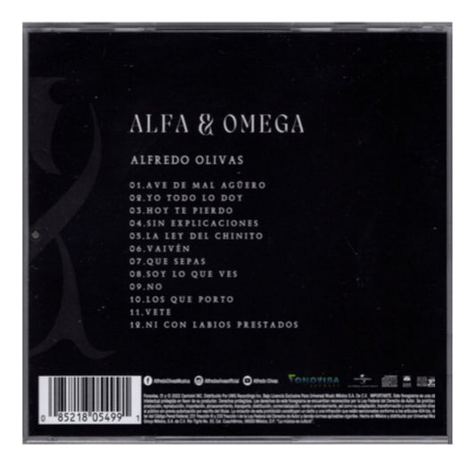 Alfredo Olivas Alfa Y Omega Disco Cd