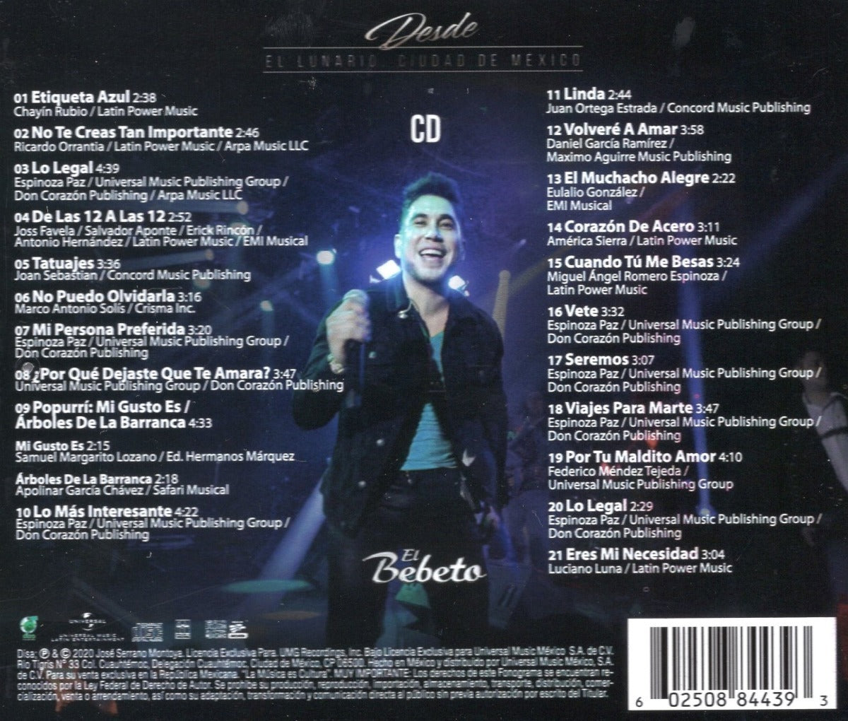 El Bebeto Desde El Lunario Ciudad De Mexico Disco Cd