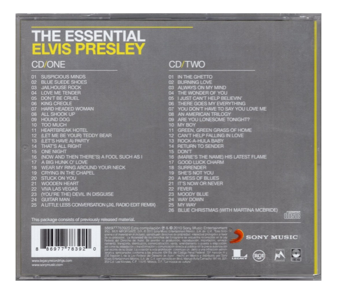 Elvis Presley The Essential 2 Discos Cd