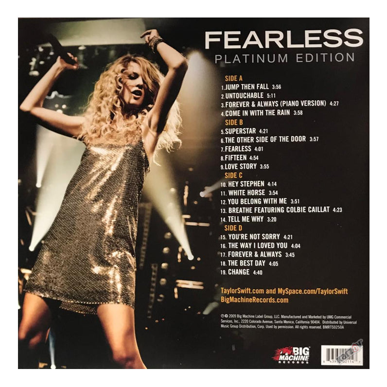 Taylor Swift Fearless Edition Platinum 2 Lp Vinyl