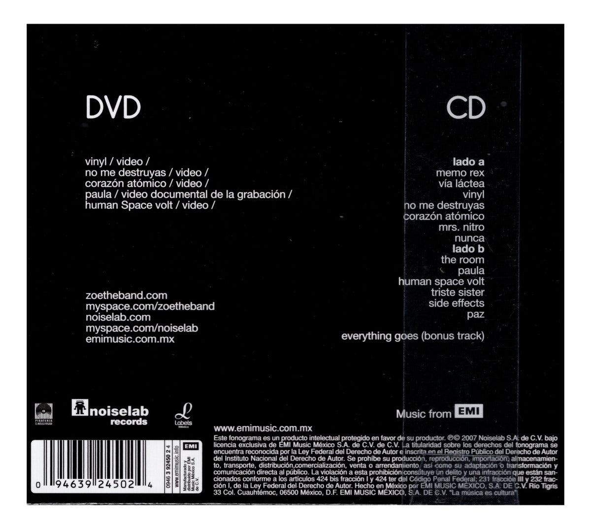 Zoe Memo Rex Commander Y El Corazon Atomico Disco Cd + Dvd