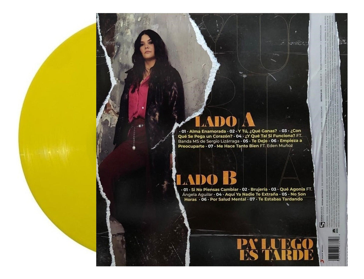 Yuridia Pa Luego Es Tarde Amarillo Yellow Lp Vinyl