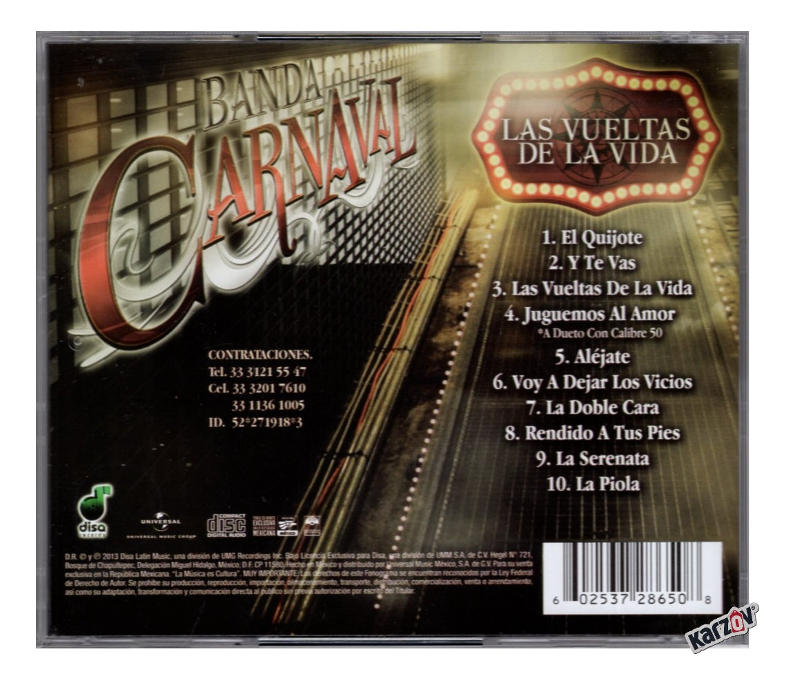Banda Carnaval Las Vueltas De La Vida Disco Cd