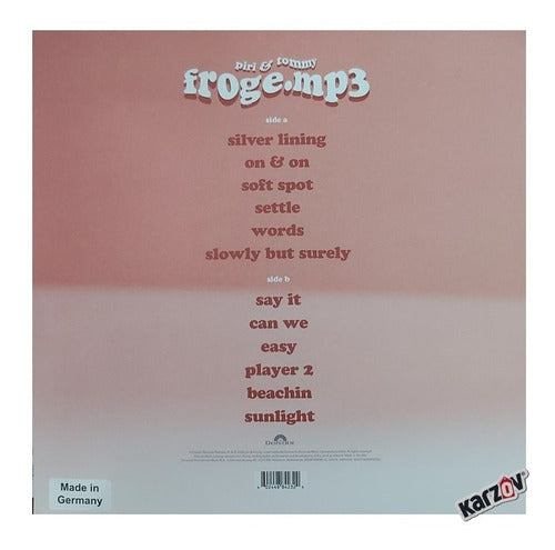 Piri & Tommy Villiers Froge.mp3 Rsd 2023 White Lp Vinyl