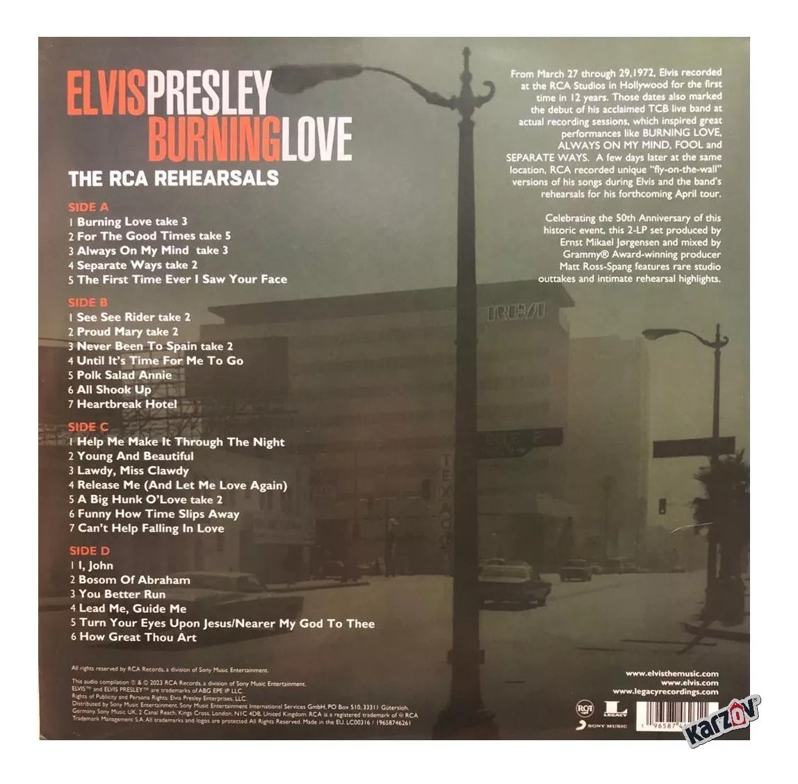 Elvis Presley Burning Love The Rca Rehearsals Rsd 2023 Vinyl