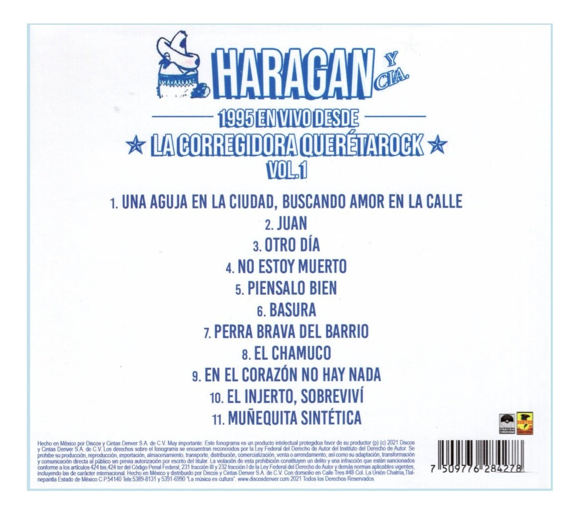 Haragan 1995 Vivo Corregidora Queretarock Vol 1 / Disco Cd