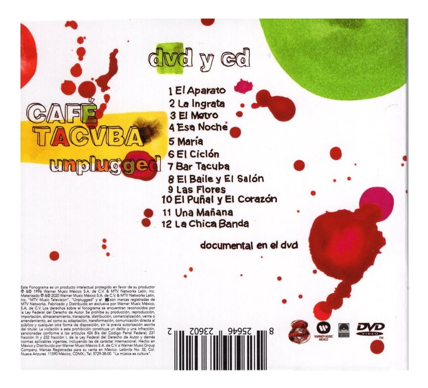 Cafe Tacuba Mtv Unplugged Disco Cd + Dvd
