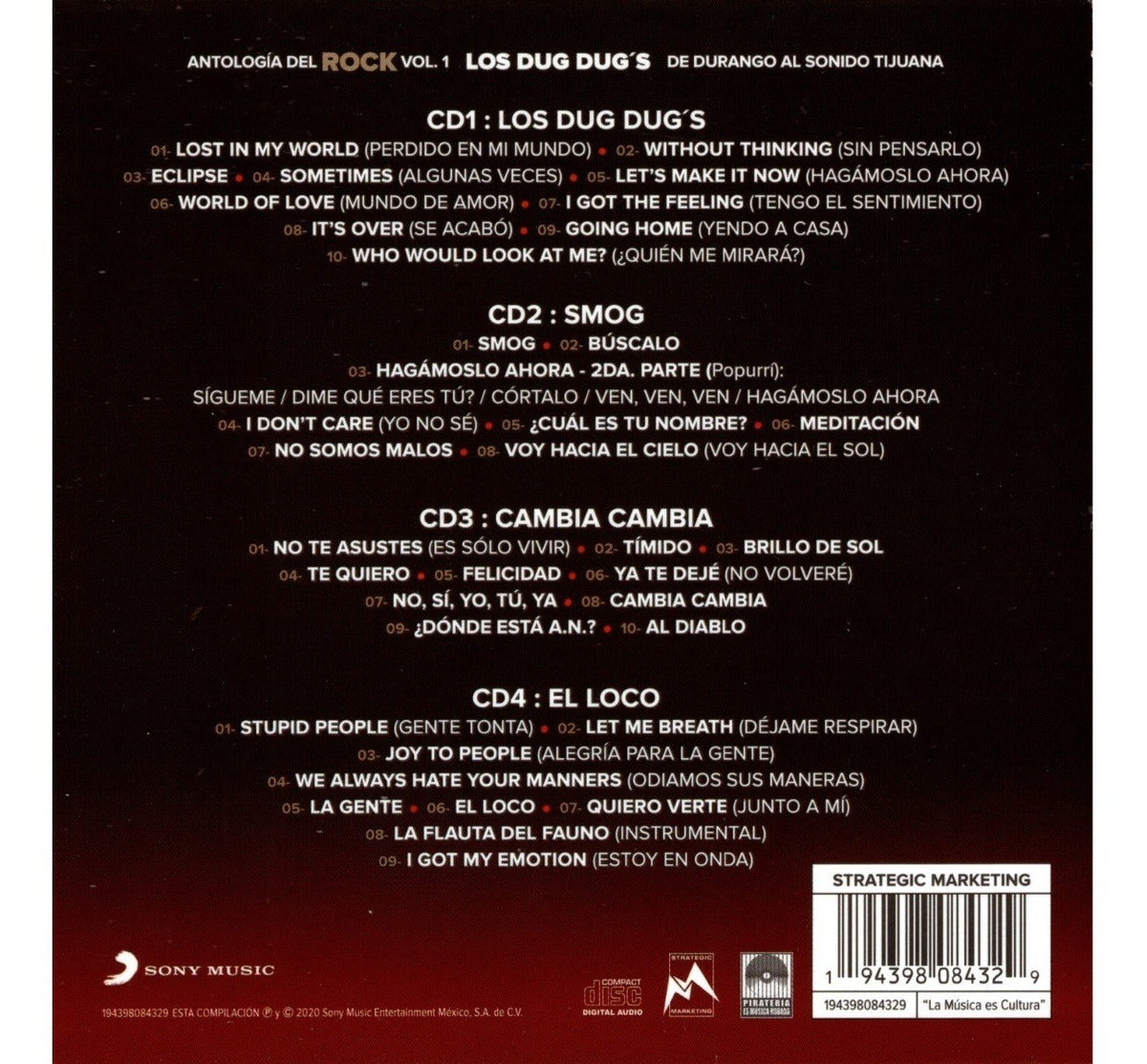 Los Dug Dug's Antologia Del Rock Volumen 1 Uno / 4 Discos Cd