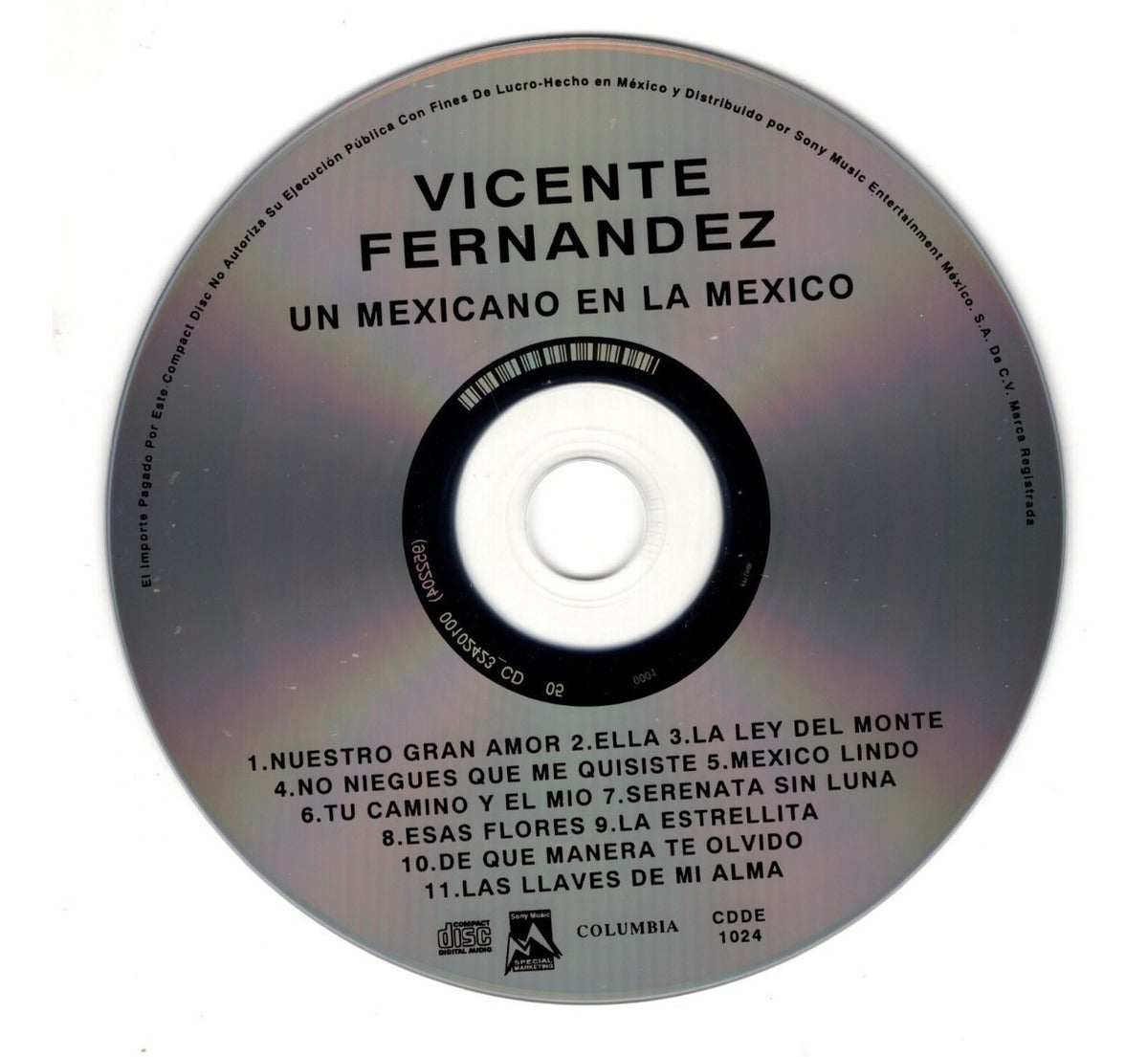 Vicente Fernandez Un Mexicano En La Mexico Disco Cd
