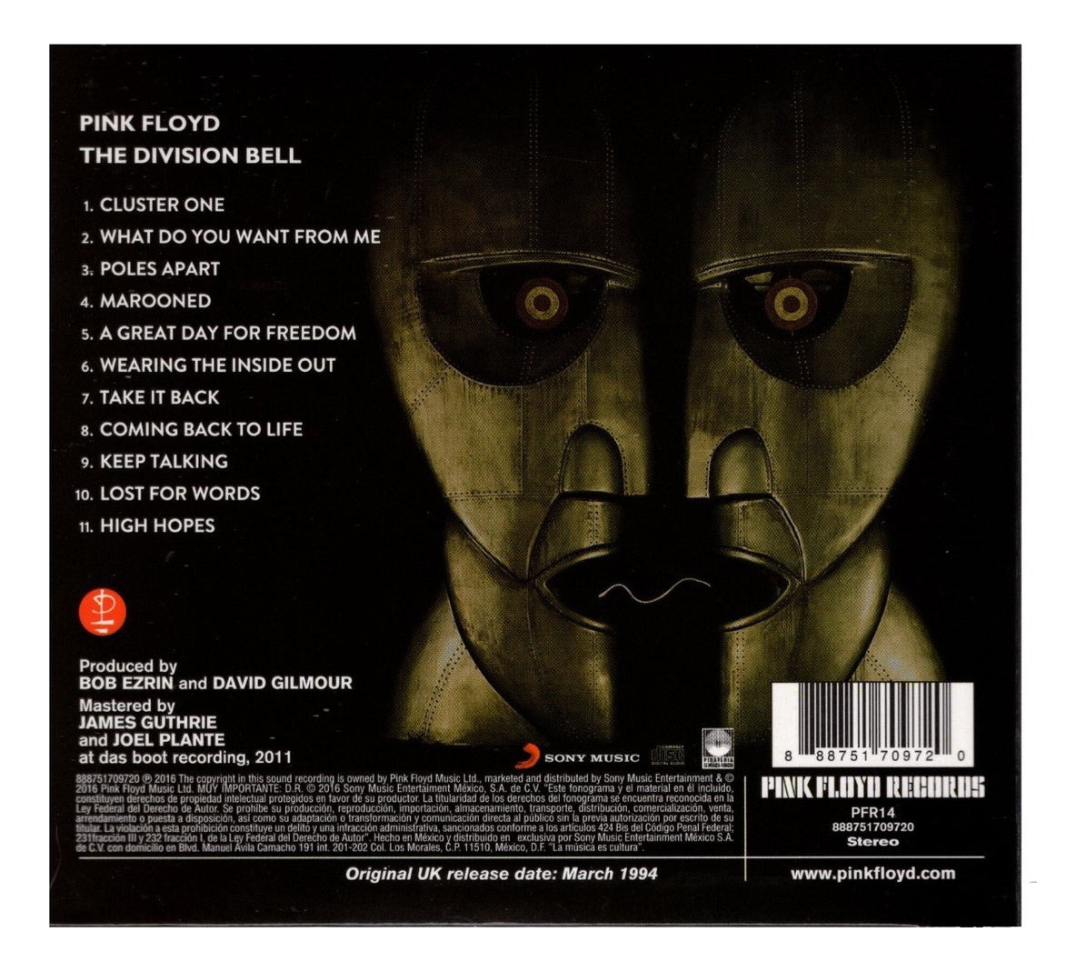 The Division Bell - Pink Floyd - Disco Cd - Nuevo