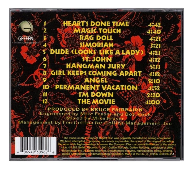 Aerosmith Permanent Vacation Disco Cd