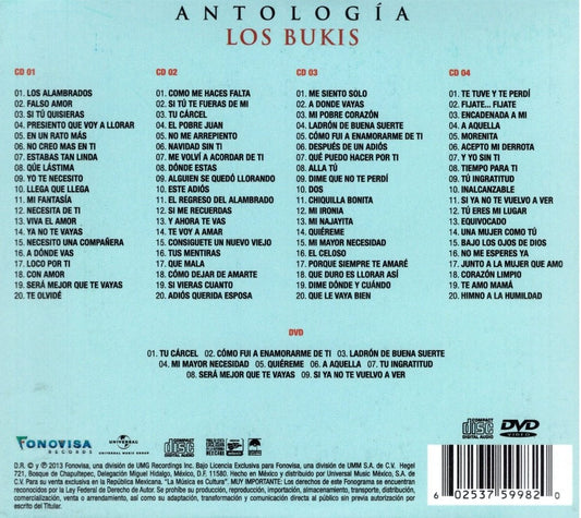 Los Bukis Antologia Box 4 Discos Cd + Dvd