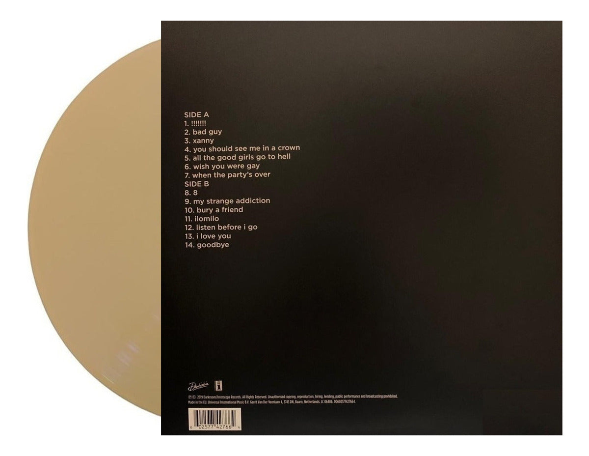 Billie Eilish When We All Fall Asleep Where We Go Amarillo Yellow Lp Vinyl