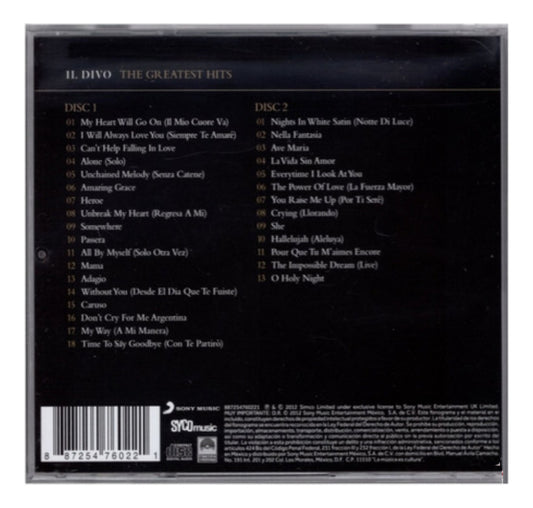 IL Divo The Greatest Hits 2 Discos Cd